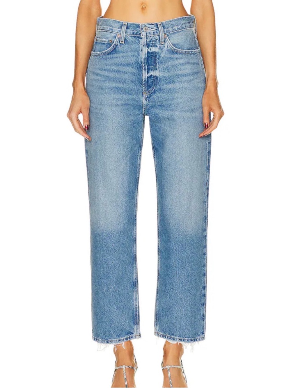 AGOLDE Women’s 90s High Rise Crop Jeans | Size 30 | Color: Bound
